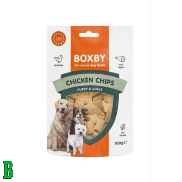 Boxby chicken chips m. Kylling 100G