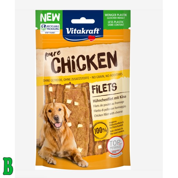Vitakraft pure chicken filets m. Ost