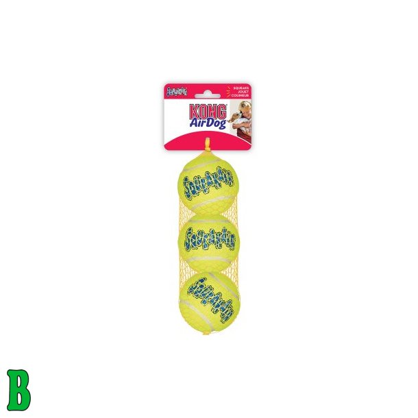 KONG AIRDOG SQUEAKER TENNISBOLL 3PACK 7CM