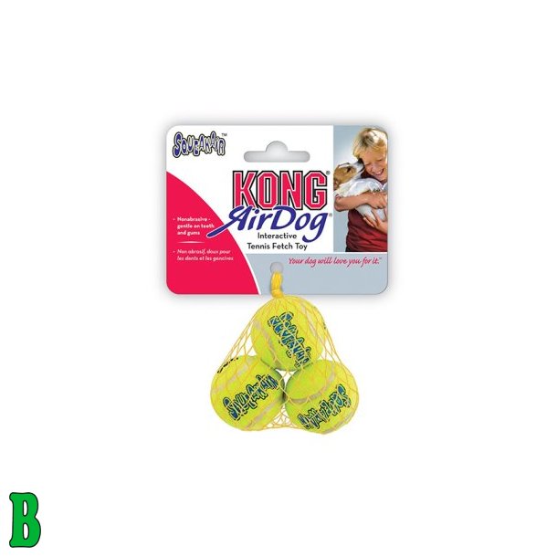 KONG AIRDOG SQUEAKER TENNISBOLL 3PACK XS 4CM