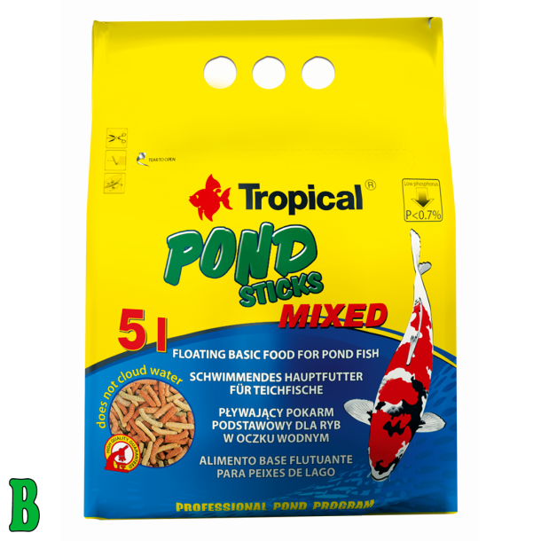 Tropical Pond Sticks Mixed Farvesticks Til Guldfisk 5 L