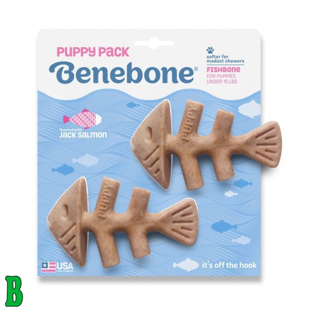 Benebone Puppy Pack 2-Pack - Salmon / Fishbone