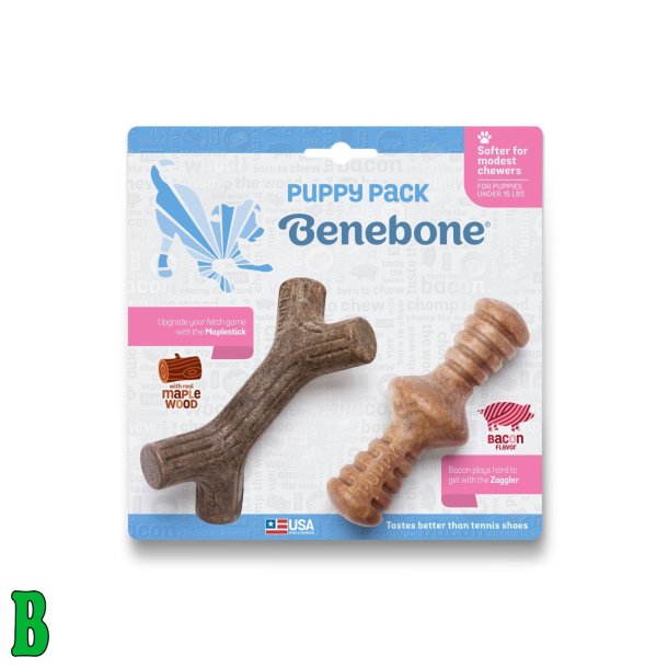 Benebone Puppy 2-Pack Ahorn &amp; Bacon