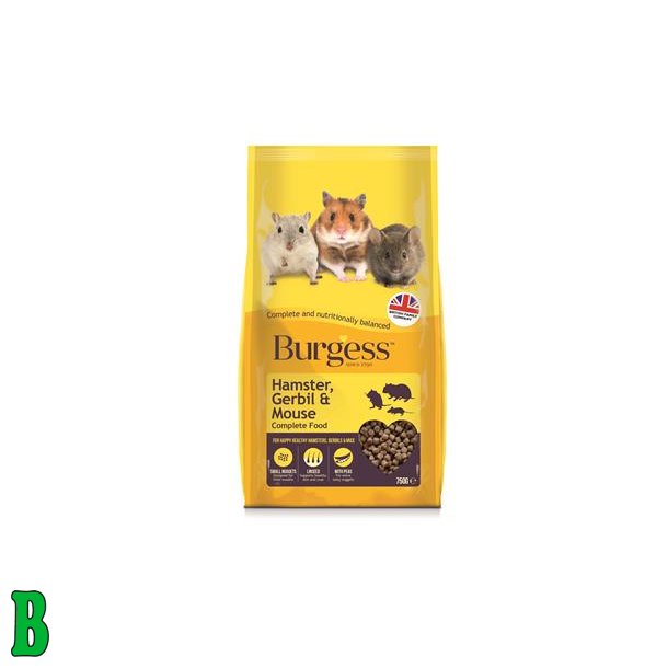 Burgess Hamster, Gerbil &amp; Mus 750g