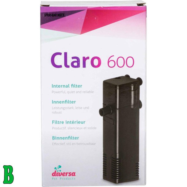 Diversa Claro 600 akvarie pumpe m/filter 80L