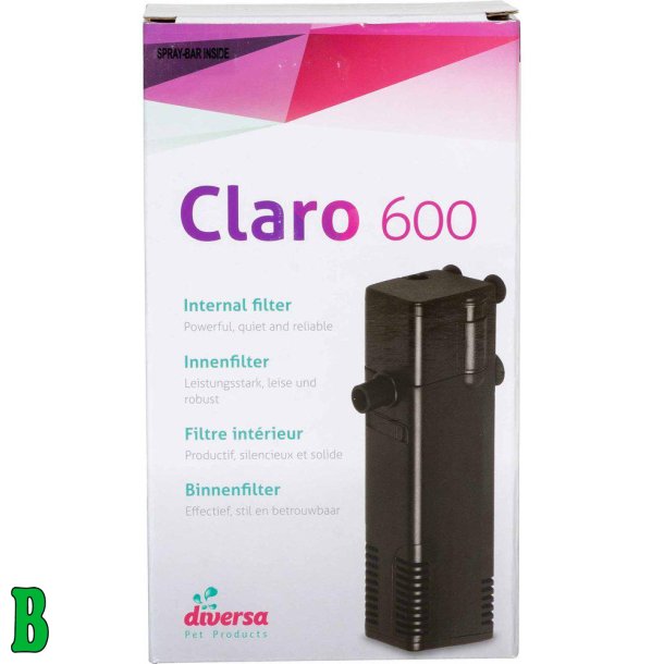Diversa Claro 600 akvarie pumpe m/filter 80L