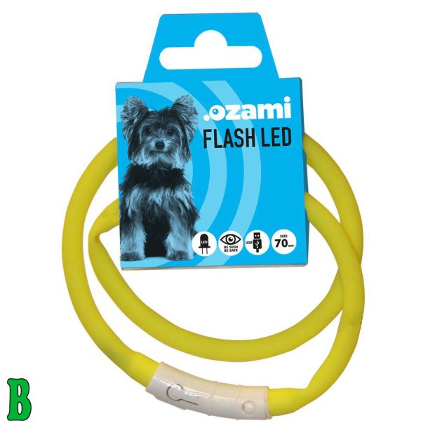 Ozami Flash Lyshalsbnd 70cm gul (kan tilpasses)