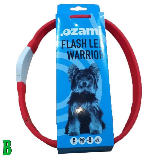 Ozami Flash LED Warrior Lyshalsbnd Rd (op til 65 cm)