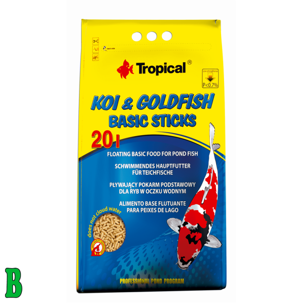 Tropical Koi &amp; Guldfisk Basic Sticks 20L / 1600g