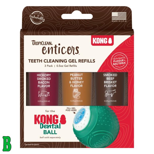 Kong / Tropiclean Dental Gel (Refill til Kong Dental Ball) 3 stk