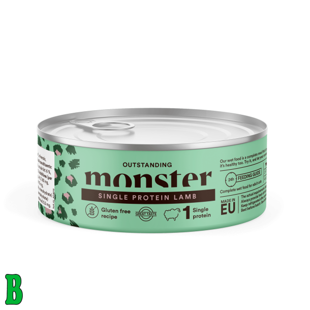 Monster Kat Adult Single Protein Vdfoder Lam 100g