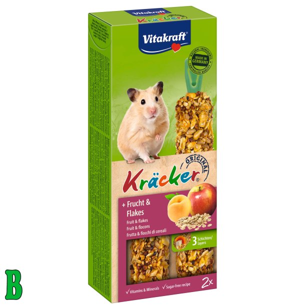 Vitakraft Krcker Hamster m. frugt &amp; flager 2 Stk.