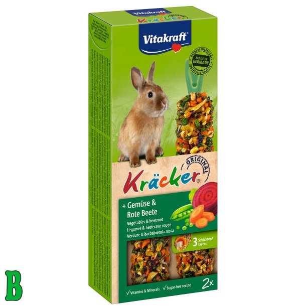 Vitakraft Krcker Kanin m. grntsager og rdbede 2 Stk.