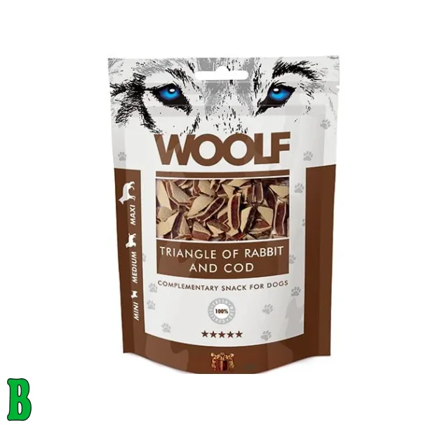 Woolf Rabbit &amp; Cod Triangle 100g